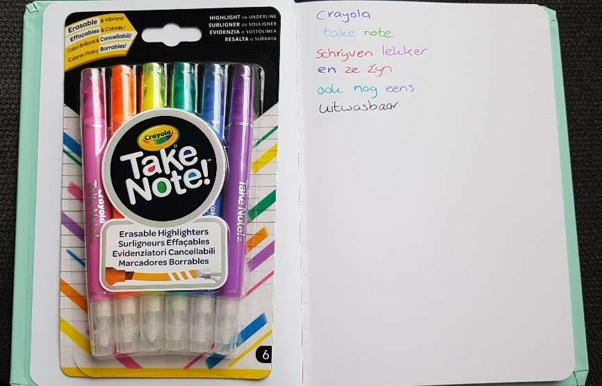 Je agenda en notebook zien er kleurrijk uit met de take note pennen en stiften van Crayola. Schrijven en tekenen wordt een feestje!