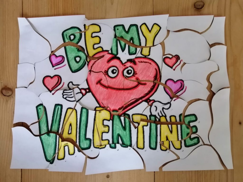 be my valentine puzzel 
Valentijn knutselen kinderopvang? Keuze genoeg in deze blog en kun je aan de slag met Valentijnsdag cadeautjes baby, peuter en kleuter.