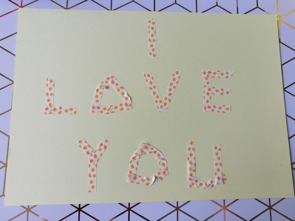 I love you in washi tape
