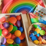 kleurrijk houten speelgoed