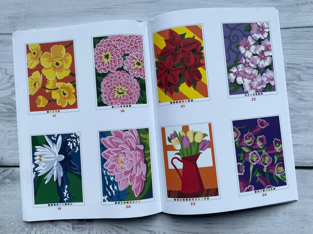 kleuren op nummer voor volwassenen bloemen
