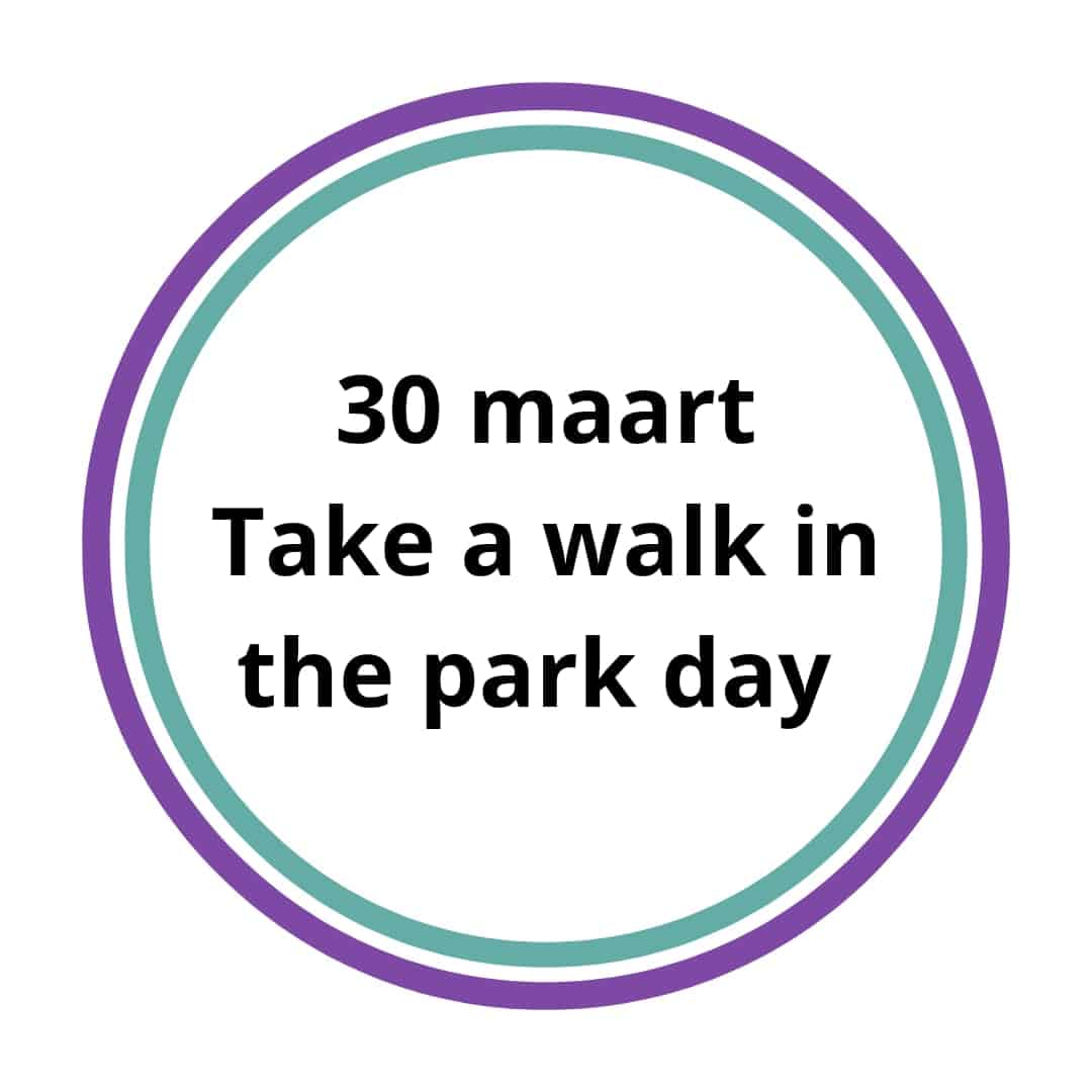 take a walk in the park day op 30 maart