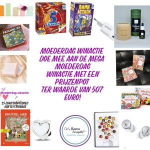 Moederdag winactie 2023, cadeau voor moeder. Creatief, spelletjes, lezen, sieraden, thee, elektrische spullen. Verwen je moeder met een leuke verrassing, winnen, win, giveaway