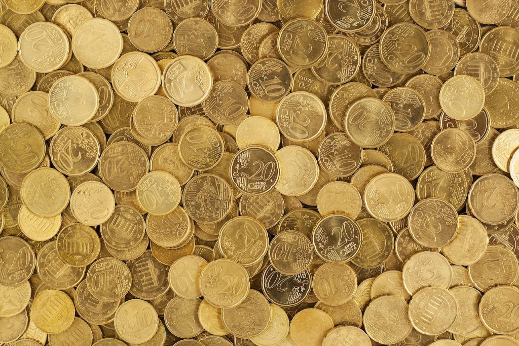 euromunten, kleingeld, vrijmarkt