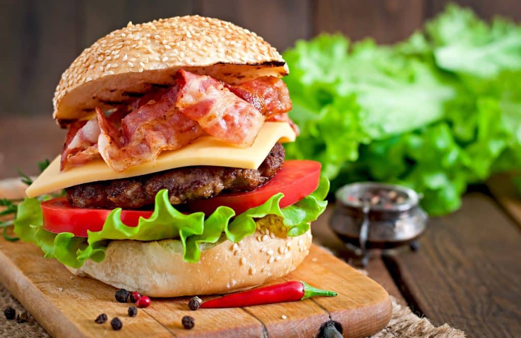 Hamburger met bacon