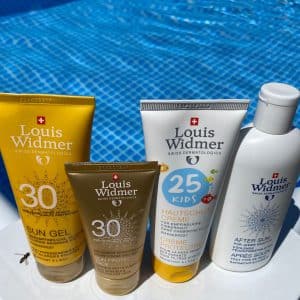 Zonbescherming van Louis Widmer volwassen kind gevoelige huid zonnebrand