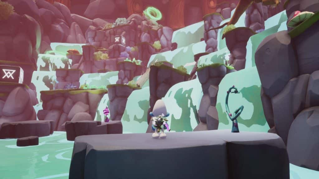 In de Game De Smurfen 2 spelers gaan met een team van Smurfen, aangevoerd door knutselsmurf, op zoek naar de mysterieuze Groene Steen.