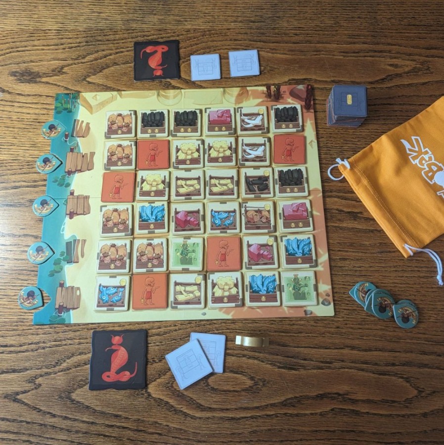 spelopzet Sobek, een uitdagend spel voor twee personen van Geronimo games. Simpel te leren, maar met veel diepgang. handelspel twee spelers spel