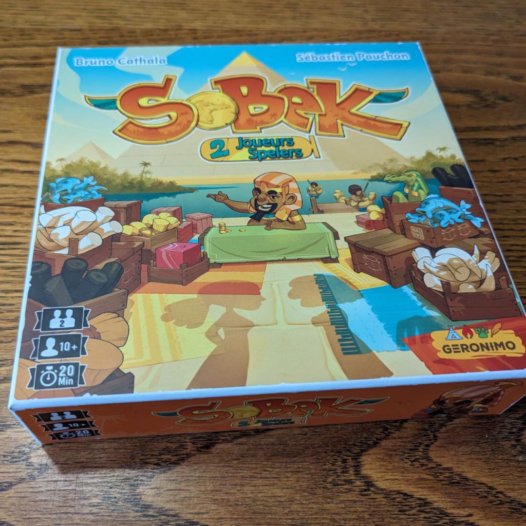 Sobek, een uitdagend spel voor twee personen van Geronimo games. Simpel te leren, maar met veel diepgang. handelspel twee spelers spel