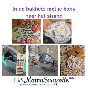 baby in bakfiets naar het strand