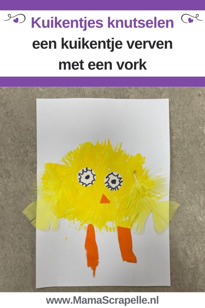 kuiken knutselen verven met vork