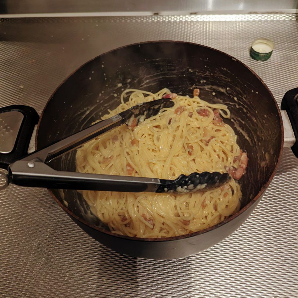 Mengen ingrediënten spaghetti carbonara