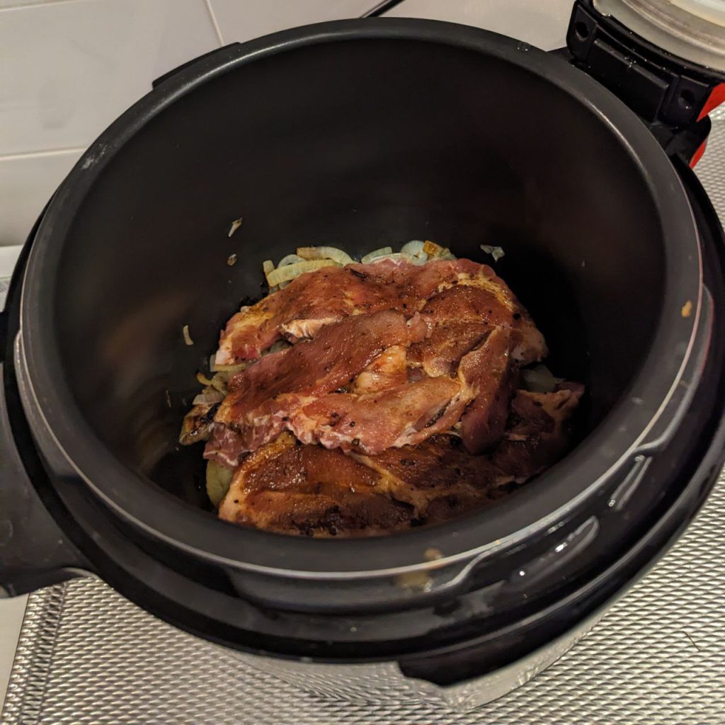 ui en vlees in de slowcooker schouderkarbonade slowcooker