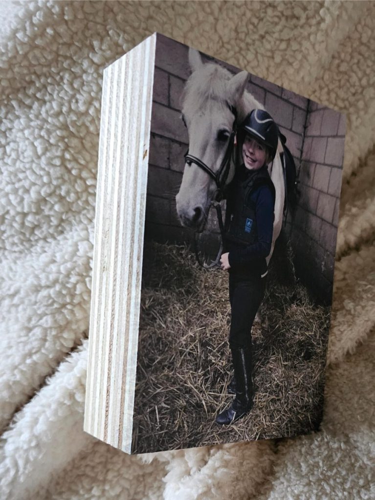 fotoproduct op hout houtblok