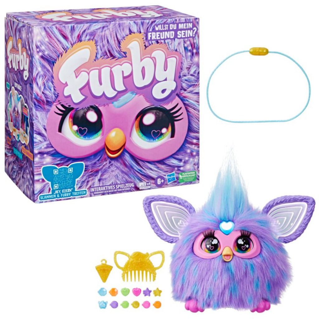Paarse furby digitaal huisdier interactief