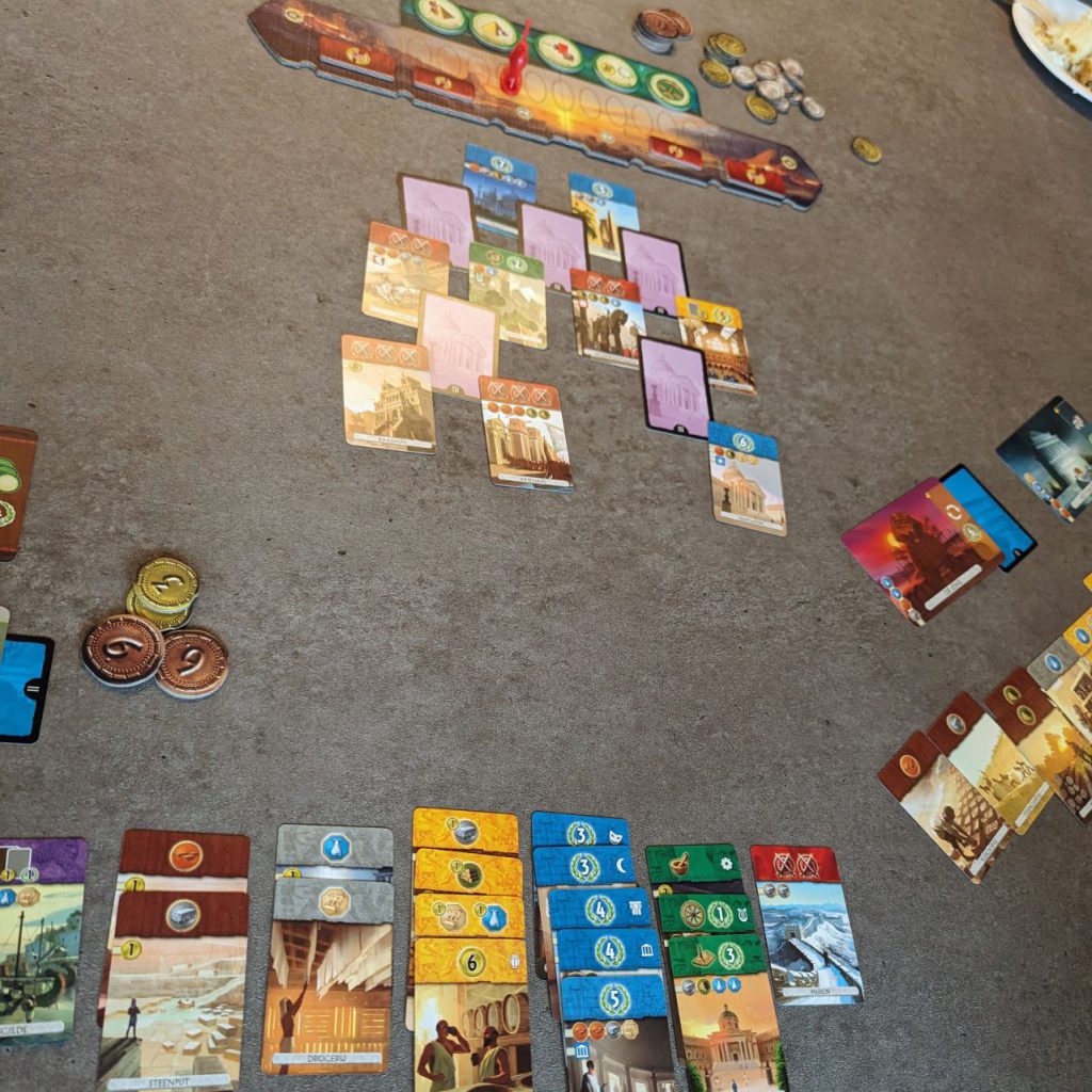 tafel richting het einde van het spel