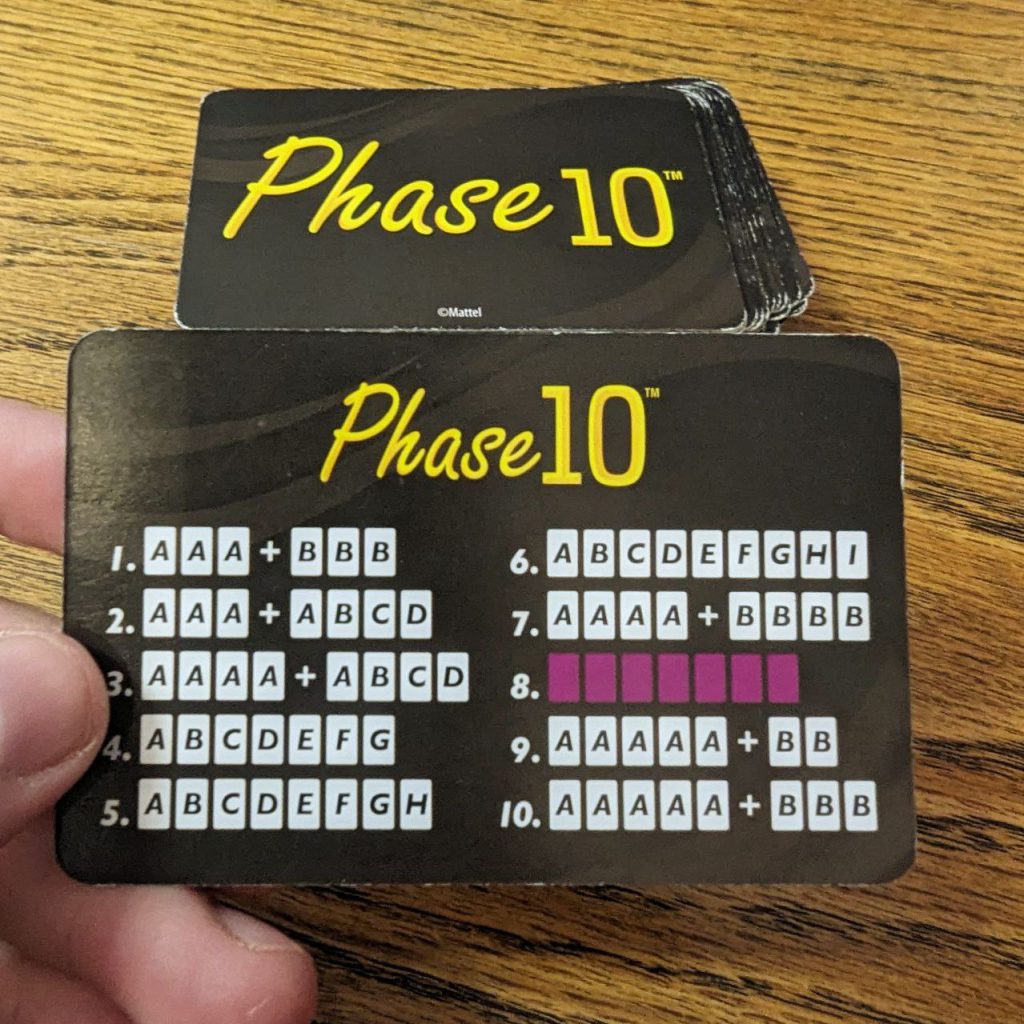 overzicht van rondes phase10