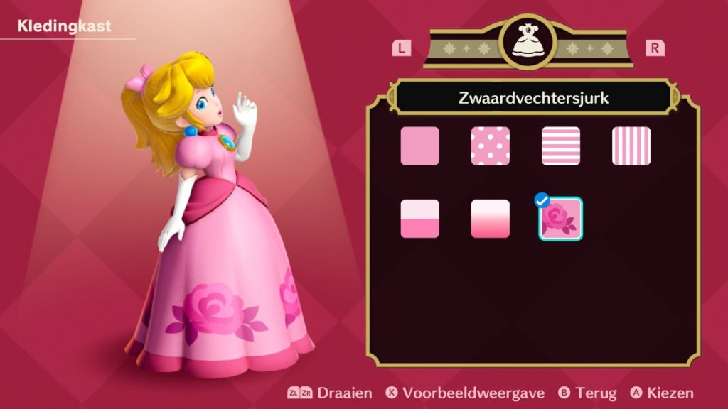 kledingkast prinses nintendo switch game spel review recensie uittesten strikjes stella mario Princess Peach Showtime Nintendo Switch Game