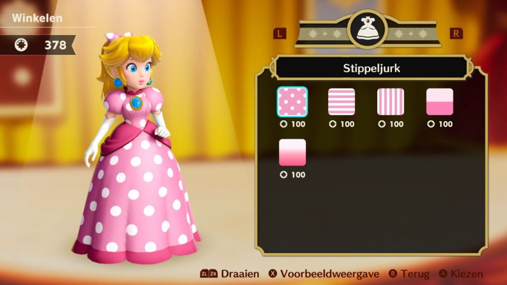 kledingkast prinses nintendo switch game spel review recensie uittesten strikjes stella mario