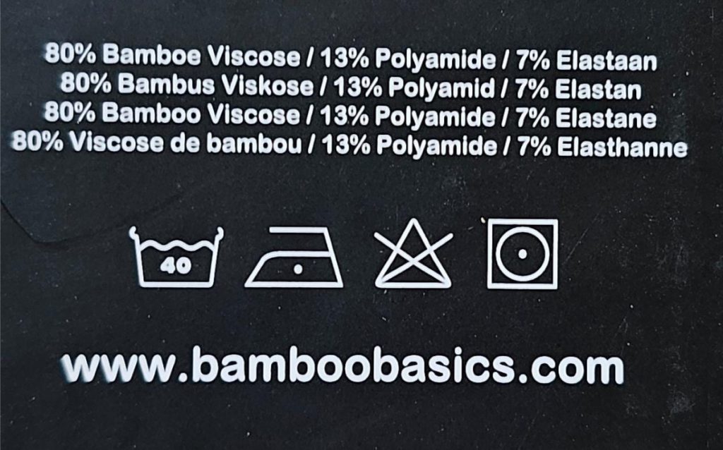 Ingredienten bamboe ondergoed 