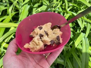 cookie dough koekdeeg chocola bakje