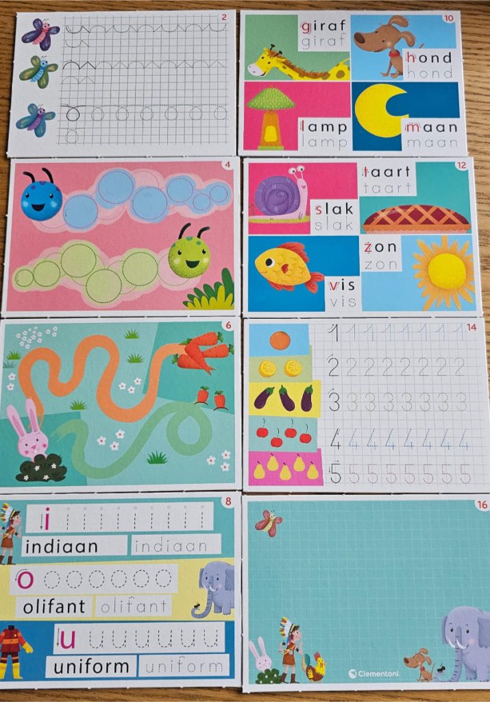 Educatieve spellen Clementoni ik leer schrijven patronen, woorden cijfers