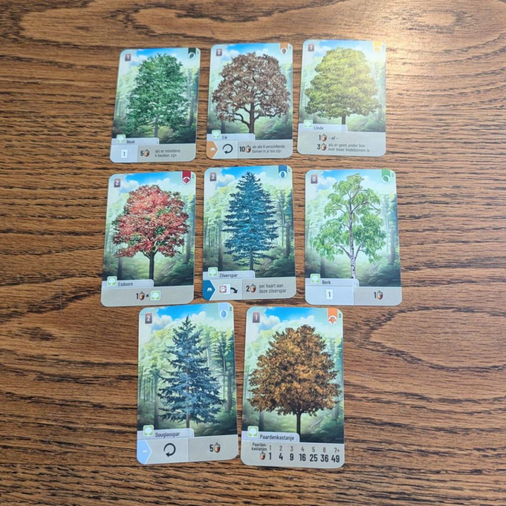 alle soorten bomen in forest shuffle