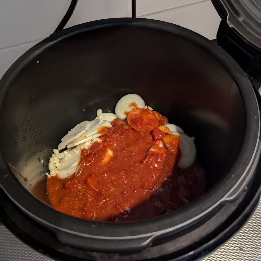 vlees en saus er ook in 