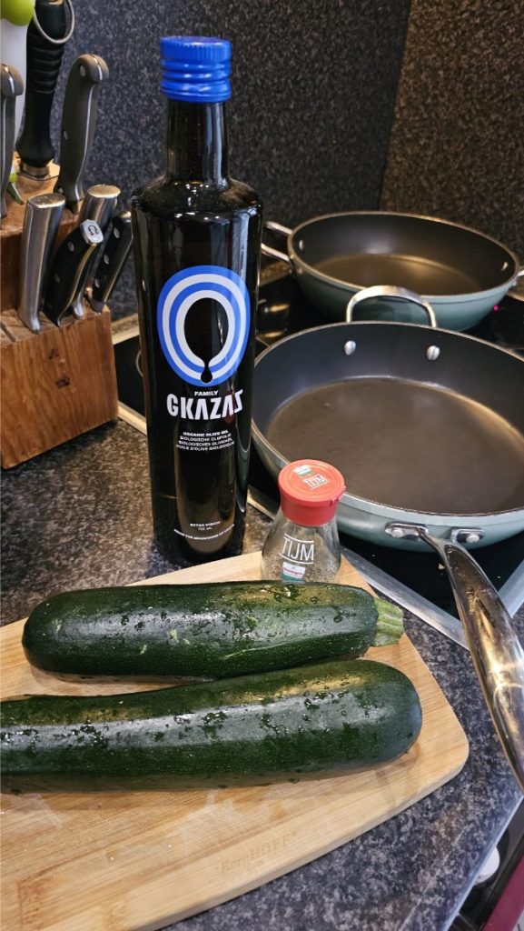 Ingredienten gegrilde courgette