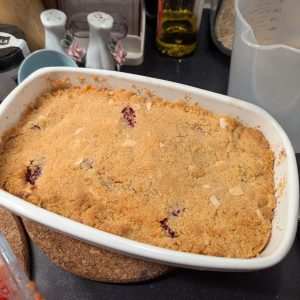 Frambozen appel crumble