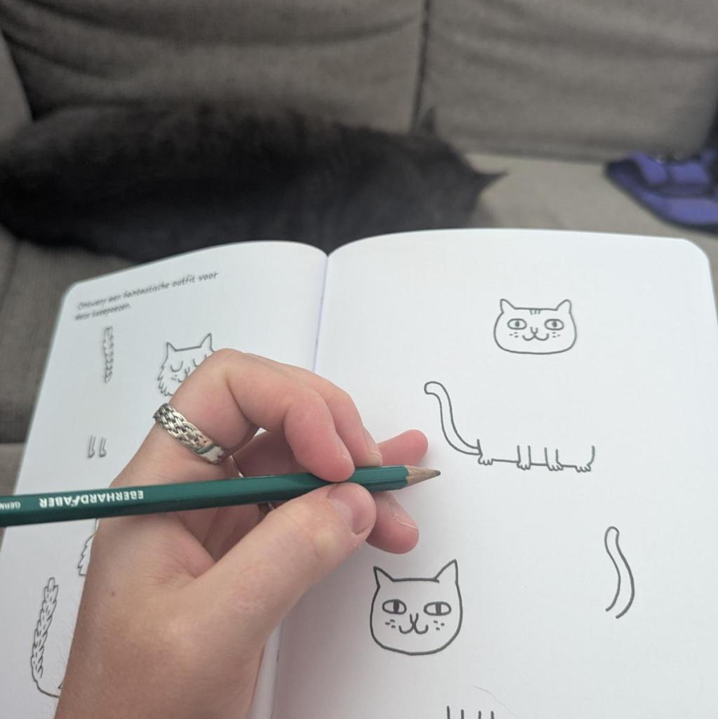 lekker tekenen in doedelen voor kattenmensen