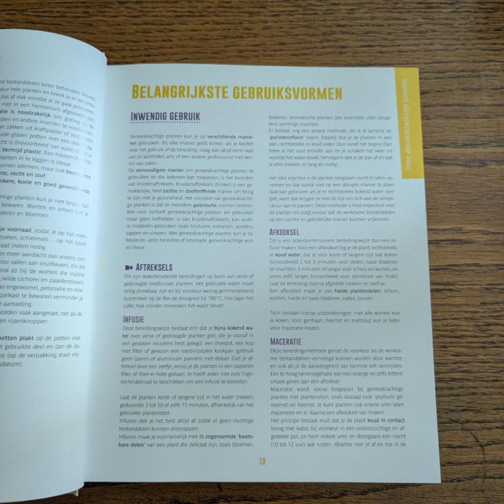 Belangrijkste gebruiksvormen; inwendig gebruik