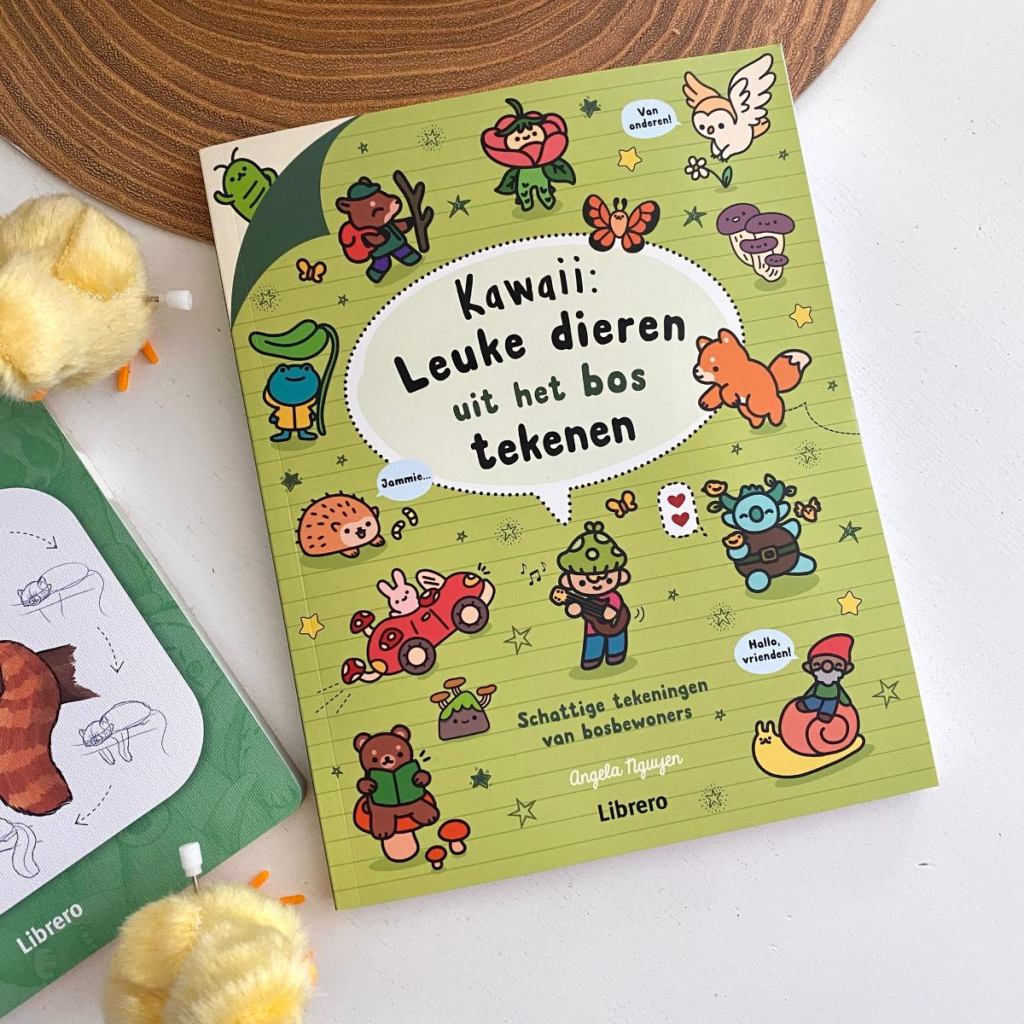 kawaii leuke dieren uit het bos tekenen voorkant