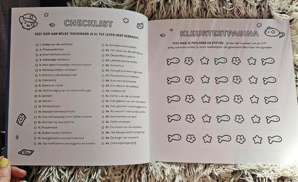 kleuren testen en inhoudsopgave cozy kleurboek