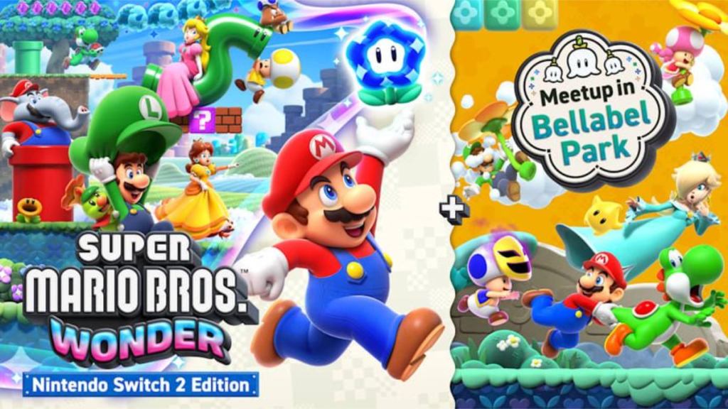 Super Mario Bros. Wonder Nintendo Switch 2 Edition en samen naar het Bellabelpark game