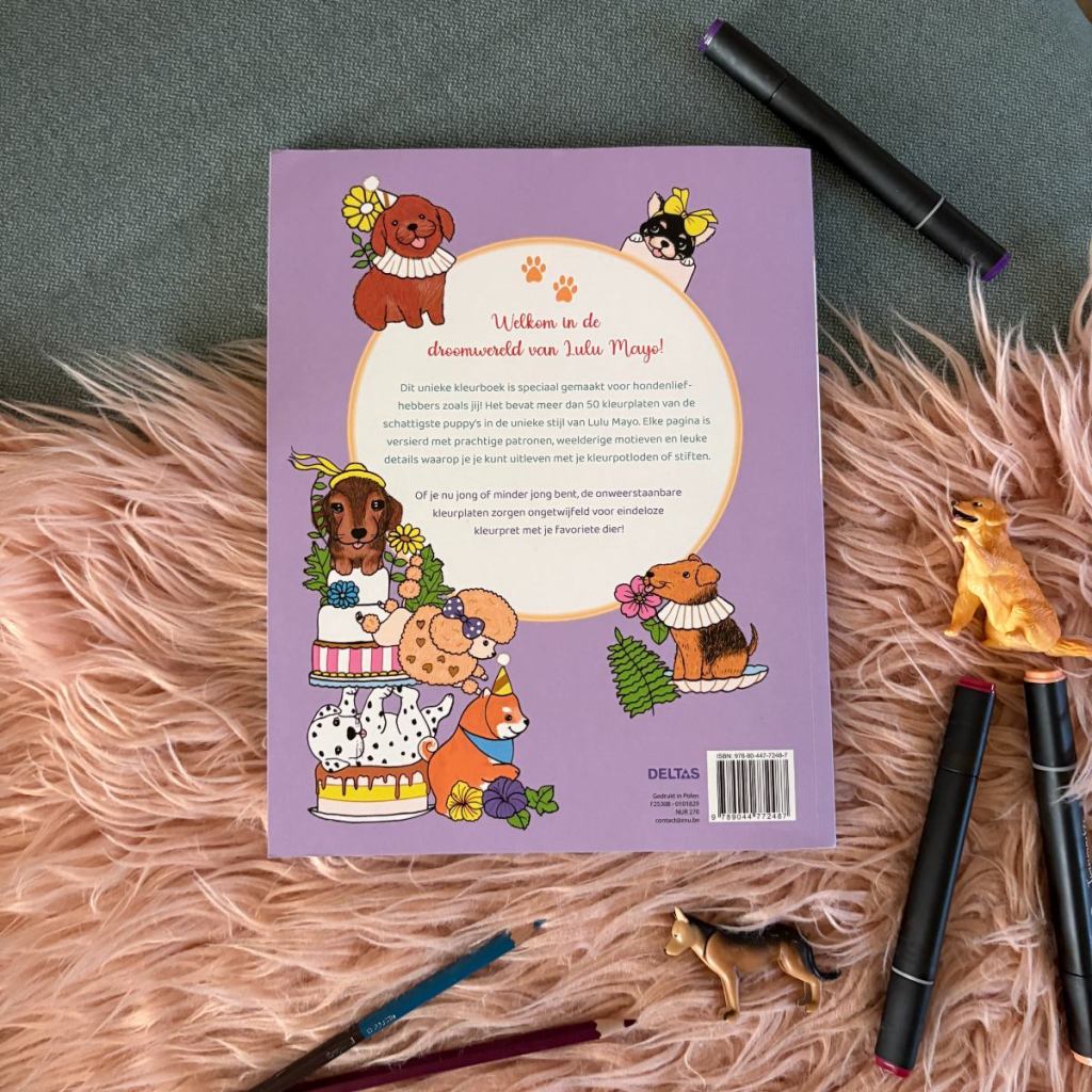 Schattige puppy's kleurboek achterkant achterflap synopsis samenvatting