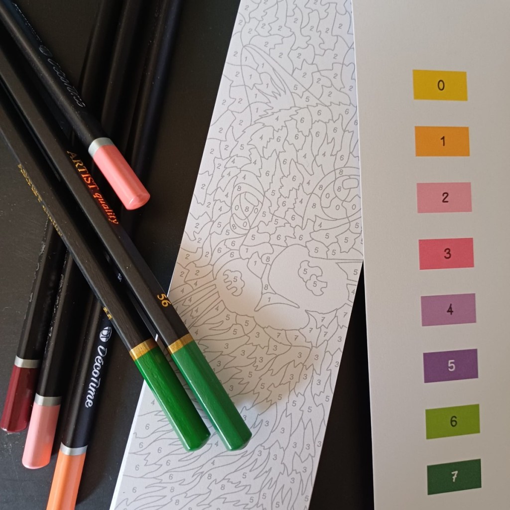 kleuren op nummer boekenlegger