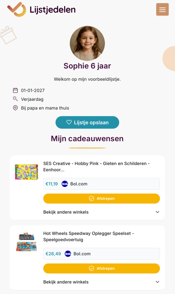 lijstjedelen